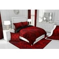 thumbnail image 3 of Gothic Bedding Sets Adults Black Damask Duvet Cover Set,Victorian Comforter Cover King Vintage Baroque Goth Bed Set Antique Black Floral Bohemian Decor,Red, 3 of 5