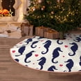 thumbnail image 5 of Sikiie Seahorses and Hearts Nativity Christmas Tree Skirt, Jesus Christian Winter Holiday Tree Mat Decoration(30-48IN)36", 5 of 6