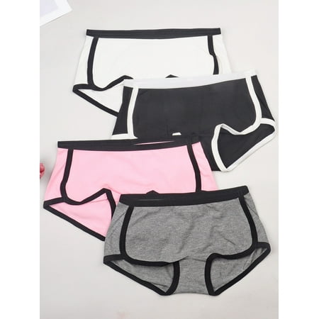 

Charmo Womens Underwear Sporty Boxer Briefs Cotton Panties Pack of 4
