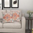 thumbnail image 5 of Orange Blue Ethnic Boho Pillow Covers 16X16 In Bohemian Carpet Vintage Rust Coral Floral Decorative Couch Pillow Cases with Zipper Set of 2 Home Decor for Living Room Bedroom Bed Cushion Outdoor, 5 of 6