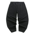 thumbnail image 4 of Hifoo Men's Casual Pants Loose Fit Comfortable Linen Drawstring Waist Trousers Daily Wear Outdoor Activities Joggers Slacks Solid Color Streetwear Breathable, 4 of 4