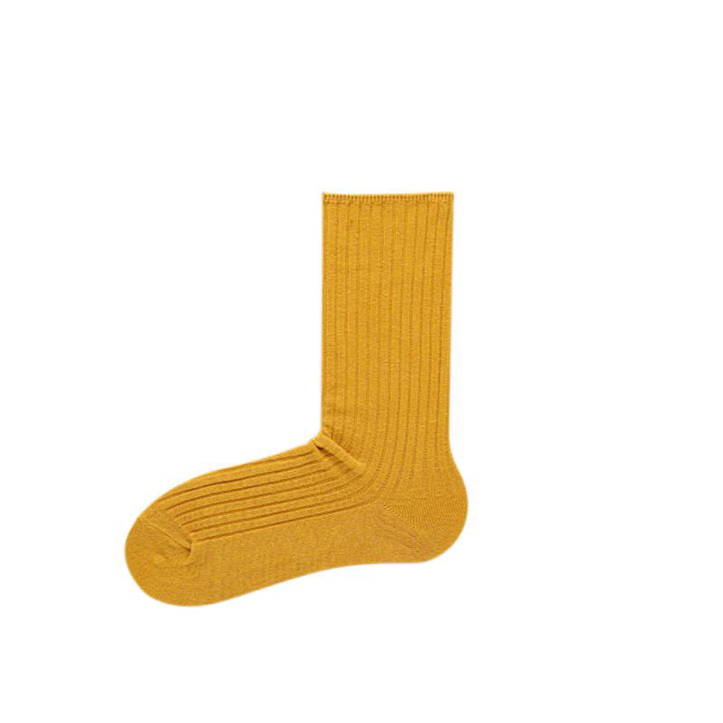 New Girls Vertical Socks Japanese Solid Pile Socks Simple Candy Color Tube Socks 