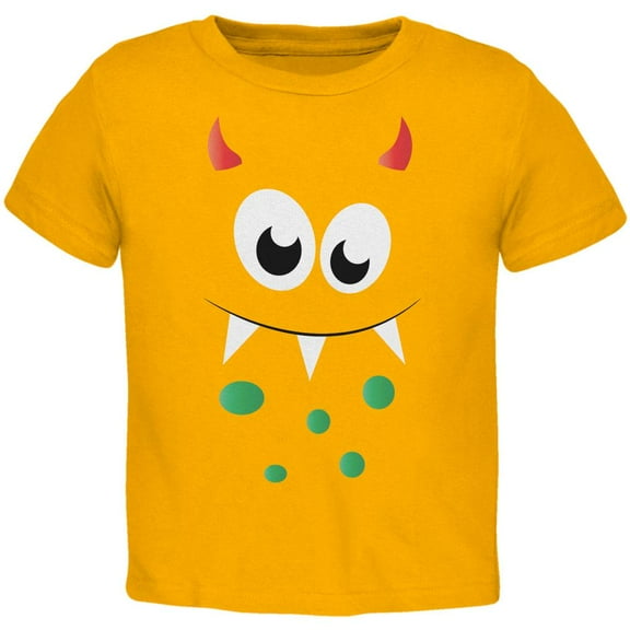 Monster Face Gold Toddler T-Shirt - 4T