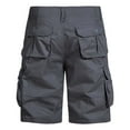 thumbnail image 5 of USNSM Mens Casual Solid Color Cargo Cotton Shorts Button Waist Athletic Workout Gym Jogger Shorts with Pockets Gray 30, 5 of 5