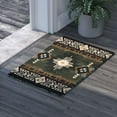 thumbnail image 3 of Emma + Oliver Fe 2x3 Sage Olefin Accent Rug with Complementary Southwestern Pattern in Beige, Black and Brown and Jute Backing, 3 of 7