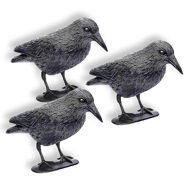 X Plastic Pigeon Deterrent Raven With Stick And Feet, Pigeon Deterrent, Decoy For Hunting