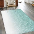 thumbnail image 2 of Modern Teal Green Area Rugs 4'x6', Washable Small Throw Rugs for Office Bathroom, Abstract Ombre Geometric Morocco Indoor Outdoor Rug Non-Slip Low Pile Carpet Runner Reversible Floor Mats, 2 of 8