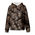 thumbnail image 6 of kmaduk Light Camo Hoodies for Teen Girls Cute Sweatshirt Maple Leaf Print Oversized Fleece Sweatshirts Pullover Tops with Pocket (Black, 10-11 Years), 6 of 6
