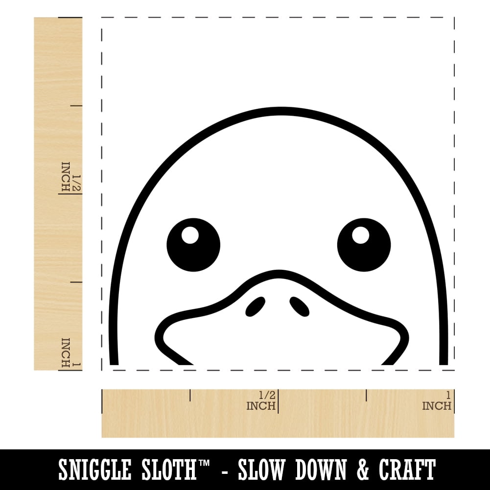 Peeking Duck Goose Self-Inking Rubber Stamp Ink Stamper - Fuchsia Ink - Small 1 Inch
