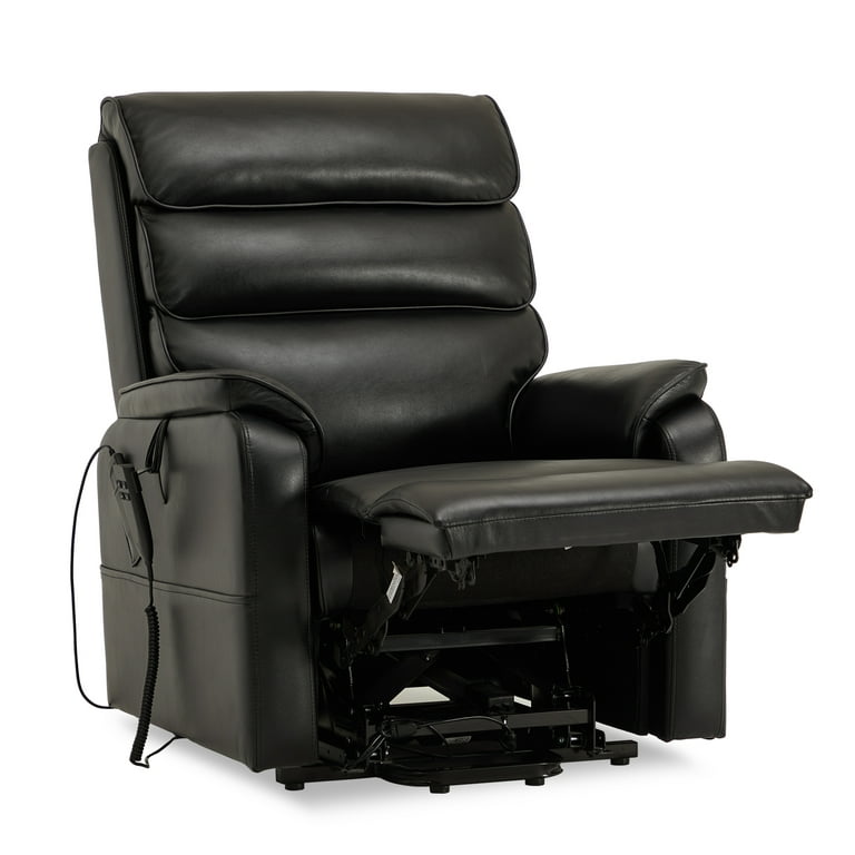 Coast Upholstered Leather Power Recliner Office Chair Dual Motor / Black