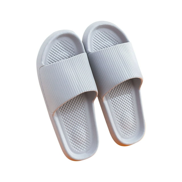 QTOCIO Summer Slippers, Summer Womens Sandals, Womens Mens Solid Color Slippers Super Soft Breathable Non-Slip Bedroom Home Slippers