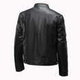 thumbnail image 4 of Fgnfyis Mens Leather Jacket Fashion Summer Windproof Rainproof Motorcycle Riding Daily Casual Solid Color Top Mens Coats and Jackets Black XXXL, 4 of 4
