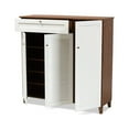 thumbnail image 3 of Baxton Studio Coolidge Modern and Contemporary Walnut Finished 11-Shelf Wood Shoe Storage Cabinet with Drawer, 3 of 7