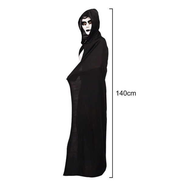 Cosplay Halloween Costume Long Black Adult Death Cosplay Costumes Capes Hooded Cloak Hooded Cloak Witch Devil Role Play Walmart Com Walmart Com