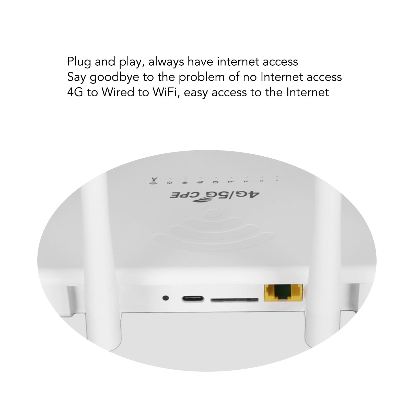4G LTE Wireless Router With SIM Card Slot, CPE R103 5M 4G LTE Wireless Router, 300Mbps Unlock Mobile WiFi Hotspot With 4 5dBi Antennas, Type C Charging, 100 To 240V