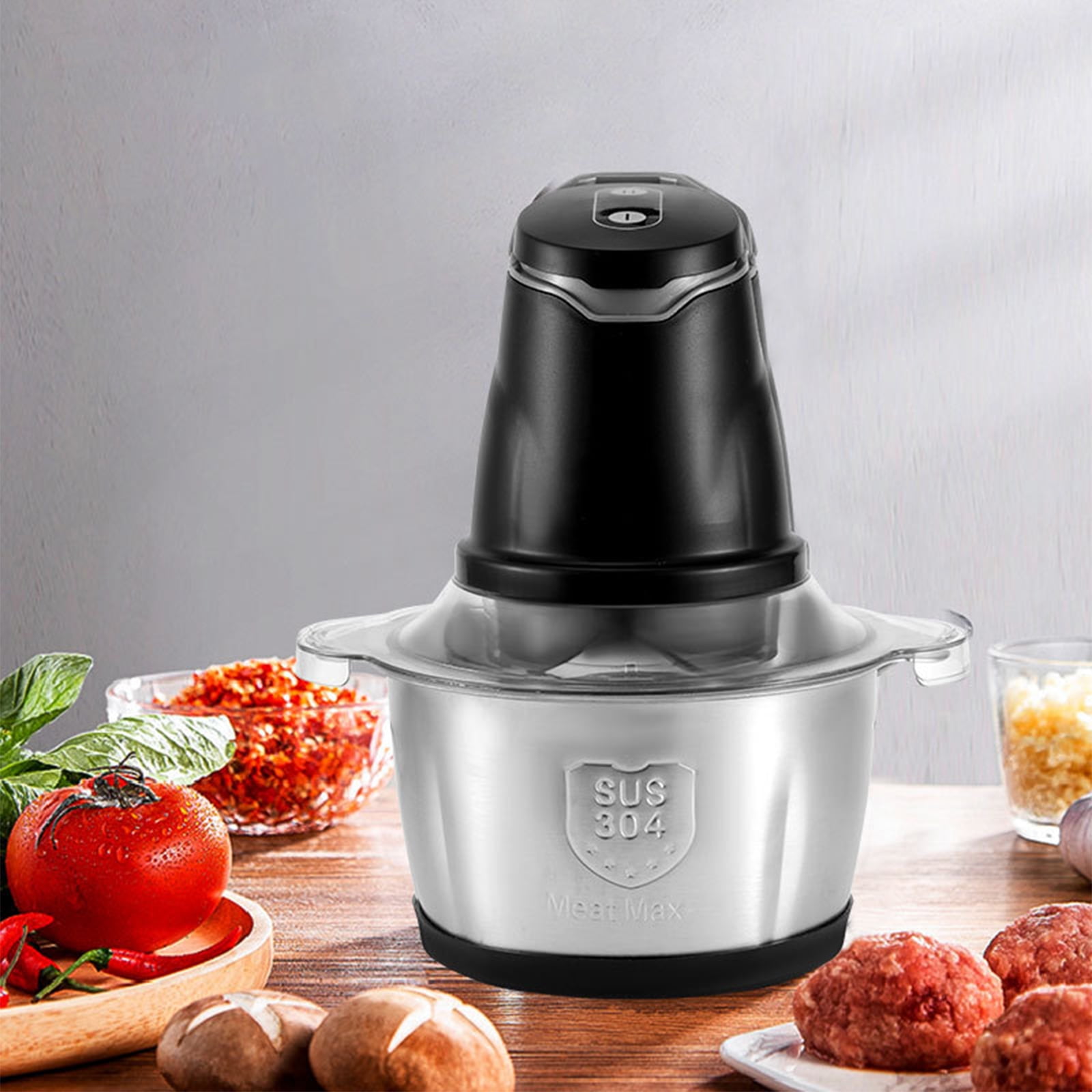  WUDILU Food Processor, Household Electric Stainless Steel  Automatic Meat Grinder, Meat, Vegetable, Fruit And Nut Chopper(2219 * 175 *  272MM，1.2L): Home & Kitchen