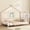 Pink, variant on Yoneston Twin Size Kids Metal House Platform Bed Frame with Roof for Child, No Spring Needed, Pink
