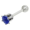 thumbnail image 2 of Ear Cartilage Barbell with Square Press Fit Cubic Zirconia 16G Tragus Rook - Sold Individually, 2 of 10