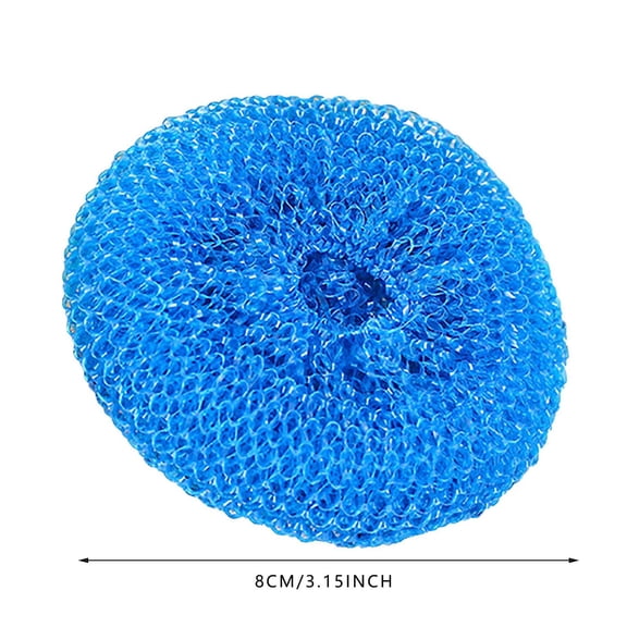 Toyeng 3PC Non-Scratch Poly Mesh Round Scrubber Sponges, Blue