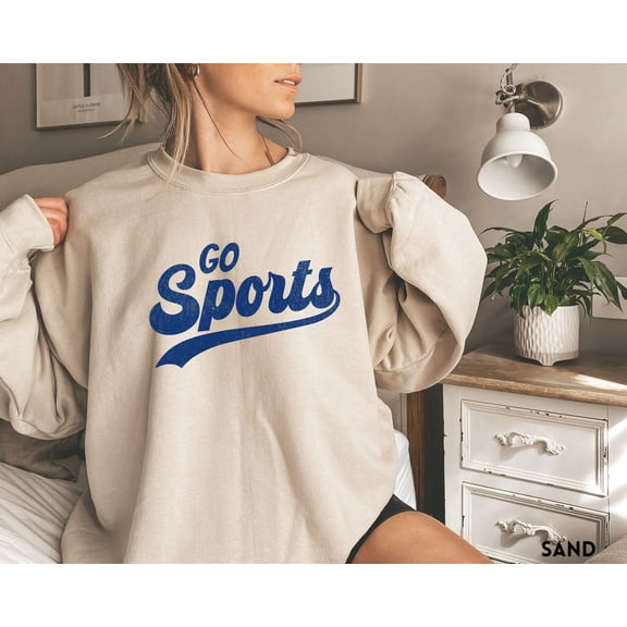 Simple Fit Go Sports Sweatshirt: Distressed Varsity Style Game Day sweater All Size S-5XL