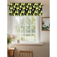 thumbnail image 2 of Valance Curtains for Kitchen Windows Summer Lemon Fruit FloralRod Pocket Valance Yellow on Black Short Window Curtain Topper for Bedroom Living Room Bathroom 54x18in, 2 of 9