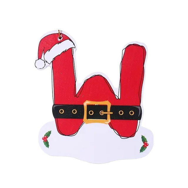 Xihbxyly Adornos Navideños con Letras, Colgante de Madera con 26 Letras Del Alfabeto, Adornos Rojos para Árbol de Navidad, Decoración Festiva para El Hogar o La Oficina, Regalo Personalizado para Las