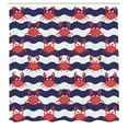 thumbnail image 3 of Ambesonne Nautical Shower Curtain, Crabs on Striped, 69"Wx70"L, Red and Navy Blue, 3 of 5