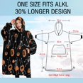 thumbnail image 4 of Oversized Wearable Blanket Hoodie,Halloween Skeletons and Pumpkins Sherpa Blanket Hoodie with Super Pockets,Super Warm Fuzzy Pullover for Women & Men, 4 of 6