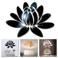 thumbnail image 4 of 3 Set Gold Blooming Lotus Flower Acrylic Mirror Art DIY 3D Wall Sticker Set Waterproof Home Mural Decor for Home Living Room Decoration, 4 of 9