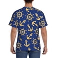 thumbnail image 3 of Vsdgher Anchors and Nautical Print Men's Dry Fit Mesh Athletic Shirts Moisture Wicking Tennis T-Shirt Tops, 3 of 9
