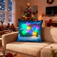 thumbnail image 7 of Christmas Lighted Throw Pillow Covers Christmas LED Pillows 2 Modes Switching Printed Sofa Pillows Cushions Pillowcases Comfortable & Breathable Pillow Covers 18x18", 7 of 7