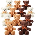 thumbnail image 1 of HyDren, paquete de 12 ositos de peluche de 30 cm con pajaritas, 1 of 7