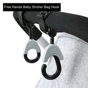 Waroomhouse 2Pcs Baby Stroller Hanger Strong Load-bearing 360 Degree Rotation Hanger Baby Bag Pram Hook for Household