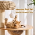 thumbnail image 5 of 38" Modern Cat Tree Tower for Indoor Cats, Solid Wood Cat Furniture with Handwoven Rattan Basket Bed & Cave, Capsule Nest, Sisal Scratching Posts and Self-Groomer, Space-Saving Cat Condo, 5 of 9