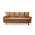 thumbnail image 3 of Koby Home Mid-Century Loveseat 70" Sofa Seat Faux Leather Sofas Couches 3-Seater Camel Brown, 3 of 5