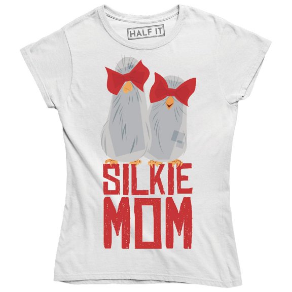 Silkie Mom Funny Birds Mom And Daughter Both Standing Women T-Shirt