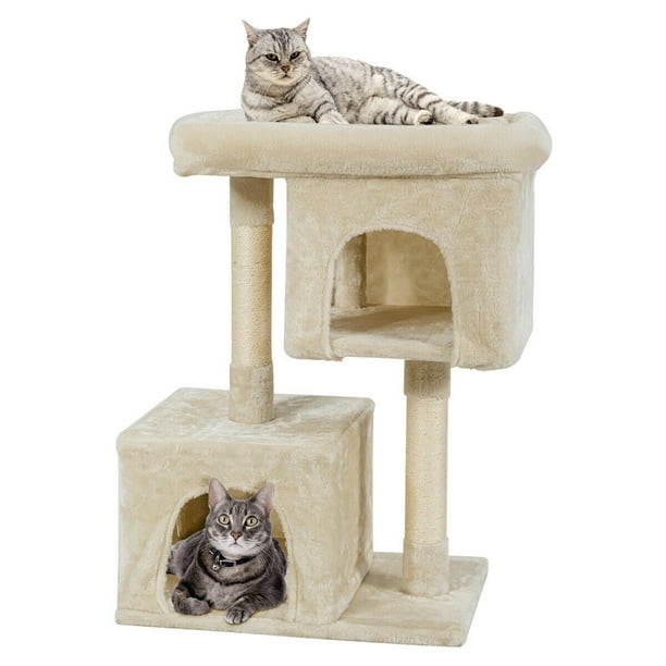 Gymax Luxury Cat Tree Cat Tower for Large Cats w/Sisal ...