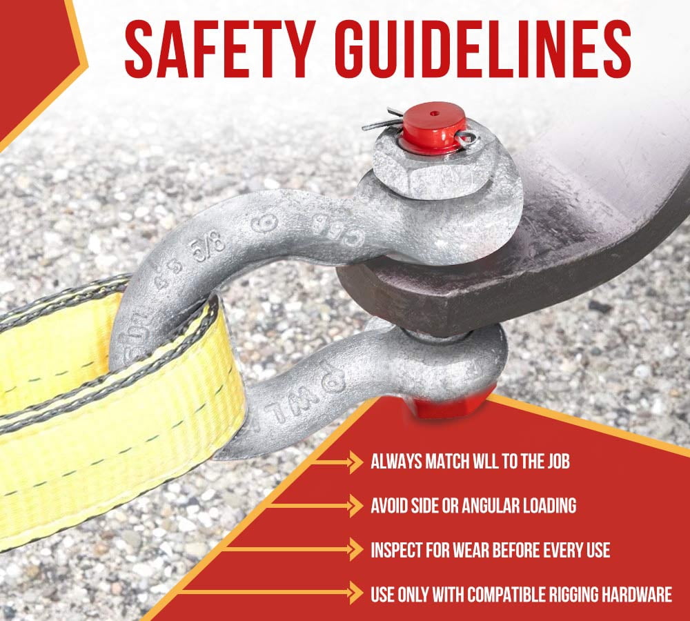 Crosby G-2130 7/8" Anchor Shackle Carbon Steel w/Safety Screw Pin 14,300 lbs WLL, Galvanized Heavy Duty D Ring Bolt Type Shackle for Towing, Rigging & Vehicle Recovery, 1019533