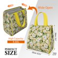 thumbnail image 3 of Pioneer Flower Floral Print Pattern Insulated Lunch Bag for Women & Adults,Large Portable Soft Cooler Lunch Bag,Thermal Food Storage Tote with Pearl Cotton,8.66L,8.75x5.75x9.5 Inch, 3 of 6