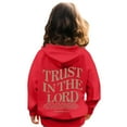 thumbnail image 4 of Grblisyd Christian Hoodies TRUST IN THE LORD Hoodie for Teen Girls Oversized Jesus Saves Hoodie Girls Hoodies Size 10-12 Graphic Hoodies Pullover Sweatshirt Red 130, 4 of 6
