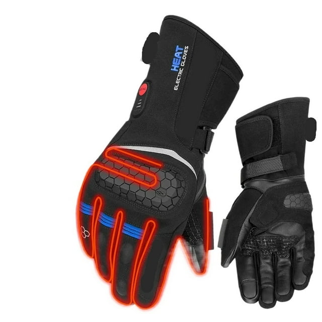 Motorcycle Heated Gloves Winter Heated Gloves Warm Waterproof Rechargeable ,Easy to Use