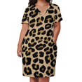 thumbnail image 3 of Vestido holgado con bolsillos y estampado de leopardo para mujer, vestido vintage de verano para mujer 2025, 3 of 7