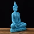 thumbnail image 2 of Estatua de Buda Zen de resina azul con acabado de arenisca de 8 pulgadas, 2 of 3