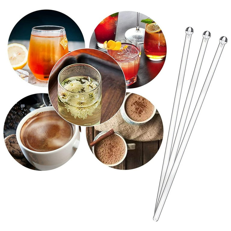 cauyuan 6 Pcs Cocktail Paddle Drink Stirrers, Stainless Steel Coffee Stirrers Reusable Beverage Swizzle Stick for Bar Party Home Office