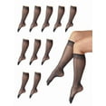 thumbnail image 3 of Silk Impressions Sheer Knee High Stockings for Women, 20 Denier Sheer, One Size, 10-Pack, 3 of 3