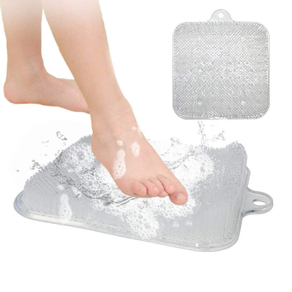 pink Lazy Bath Massage Pad Shower Mat Silicone Body Scrubber For Foot Massage Mat Suction Cup Shower Stall Mat Bath Scrubber Foot Spa Bath Brush Back Scrubber For Shower Floor Tub Mat Foot Bath