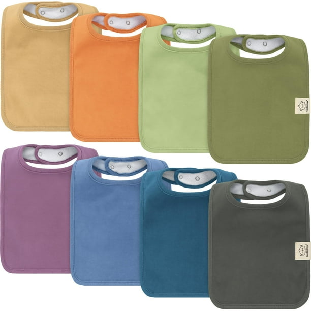Baberos para bebés KeaBabies Coast de algodón orgánico, paquete de 8 unidades, unisex