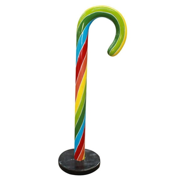 Large Traditional Rainbow Candy Cane Over Sized Statue