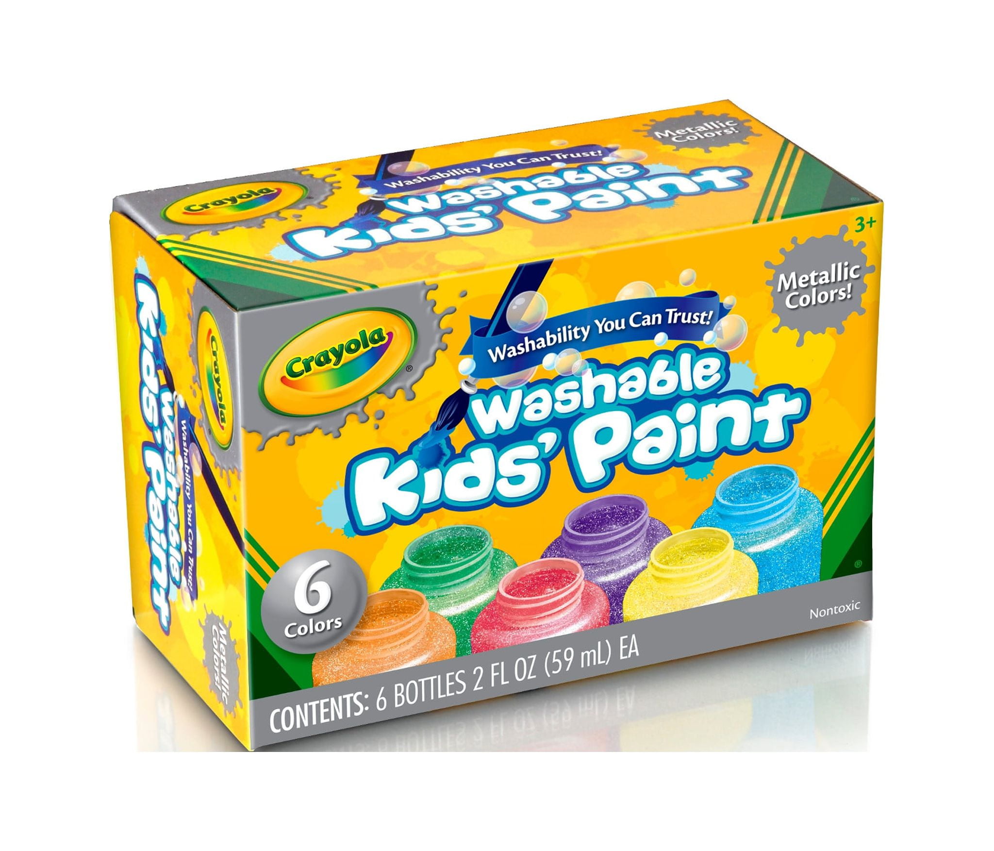 Kids Paint Set - 6 Colors Kids Paint 2 oz Each - Washable Paint