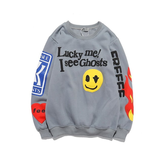 Graffiti Letter Foam Plus Velvet Kanye Sudaderas Hombres de gran tamaño Fleece Stranger Things Sudadera con capucha Unisex Pullover Hoody Tan Jianjun unisex